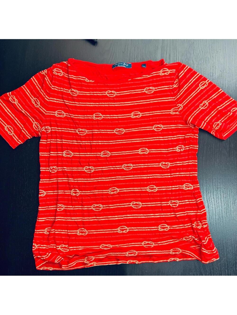 Red and White Short Sleeve Tee